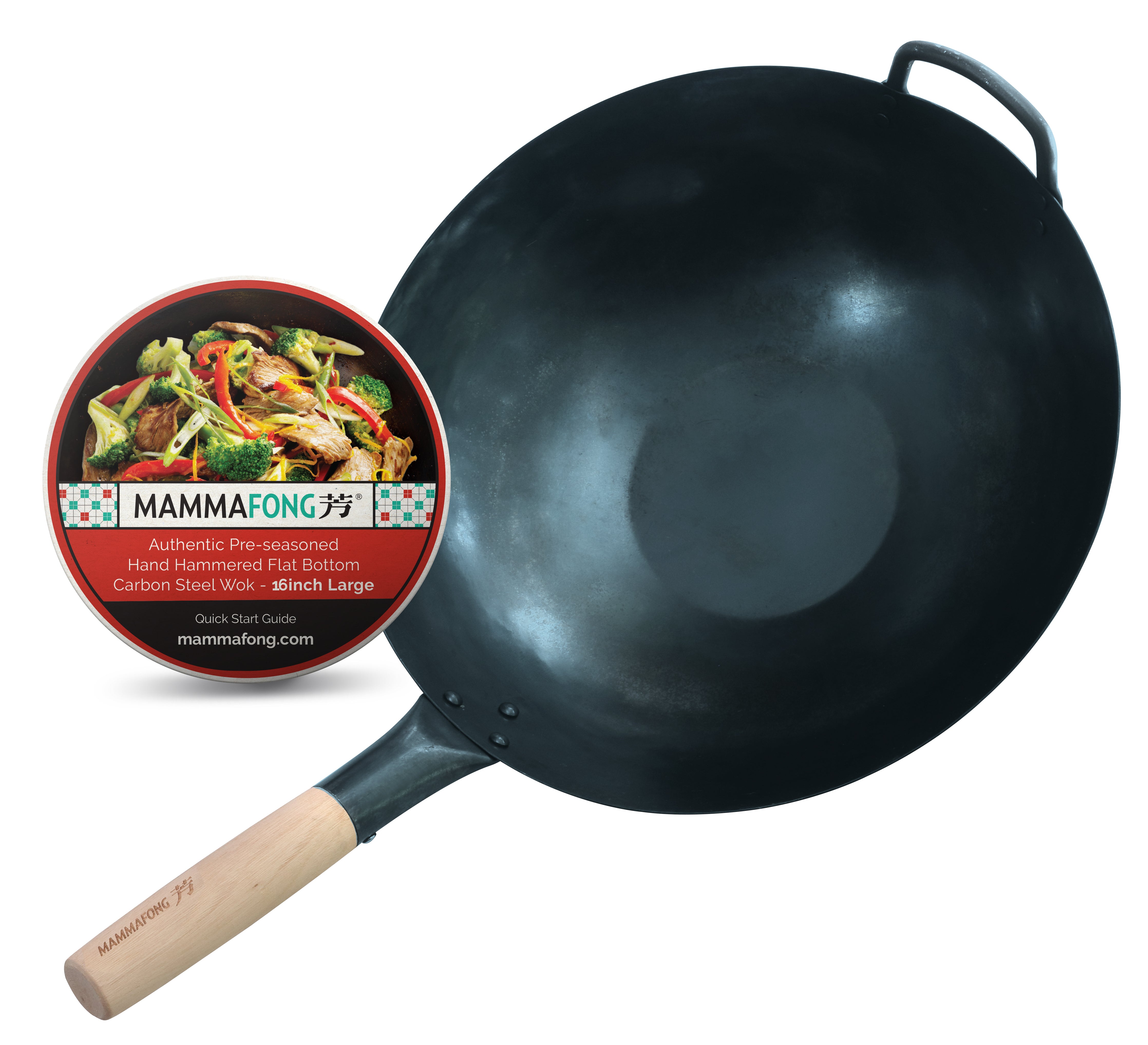 Authentic Hand Hammered Small Wok, 12 Carbon Steel Chinese Pow Wok, T –  mammafong