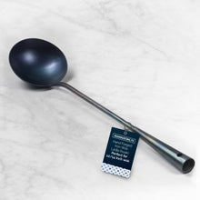 Pre-seasoned Hand Forged Wok Ladle 15” Long for Carbon Steel Wok, Stir Fry Wok Tool Utensils