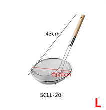 Stainless steel skimmer colander strainer with wooden handle for Frying, Filter Cooking Tool