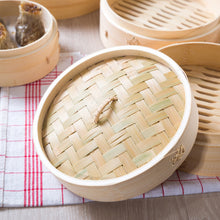 Hand-made Traditional Bamboo Steamer Basket 2 Tier with Lid Set Kitchen Cooking Utensils Tools Fit our 14" Wok or Steam Pot