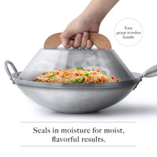 Aluminum Wok Cover for 14" Hand Hammered Wok, 13" Flat Wok Lid - mammafong