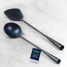 Pre-seasoned Hand Forged Wok Ladle 15” Long for Carbon Steel Wok, Stir Fry Wok Tool Utensils