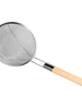 Stainless steel skimmer colander strainer with wooden handle for Frying, Filter Cooking Tool